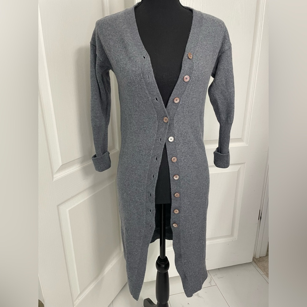 Wilfred Artizia merino wool cardigan dress XS gray sweater